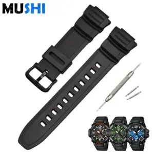 pulseira de borracha relógio casio mcw-100