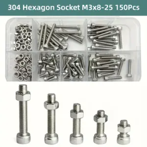 kit parafuso e porca m3 aço inox