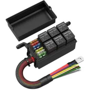 caixa de relé 12v 6 vias fusíveis