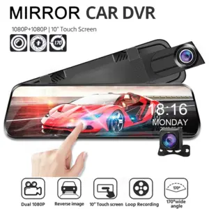 espelho retrovisor câmera dupla 10 polegadas