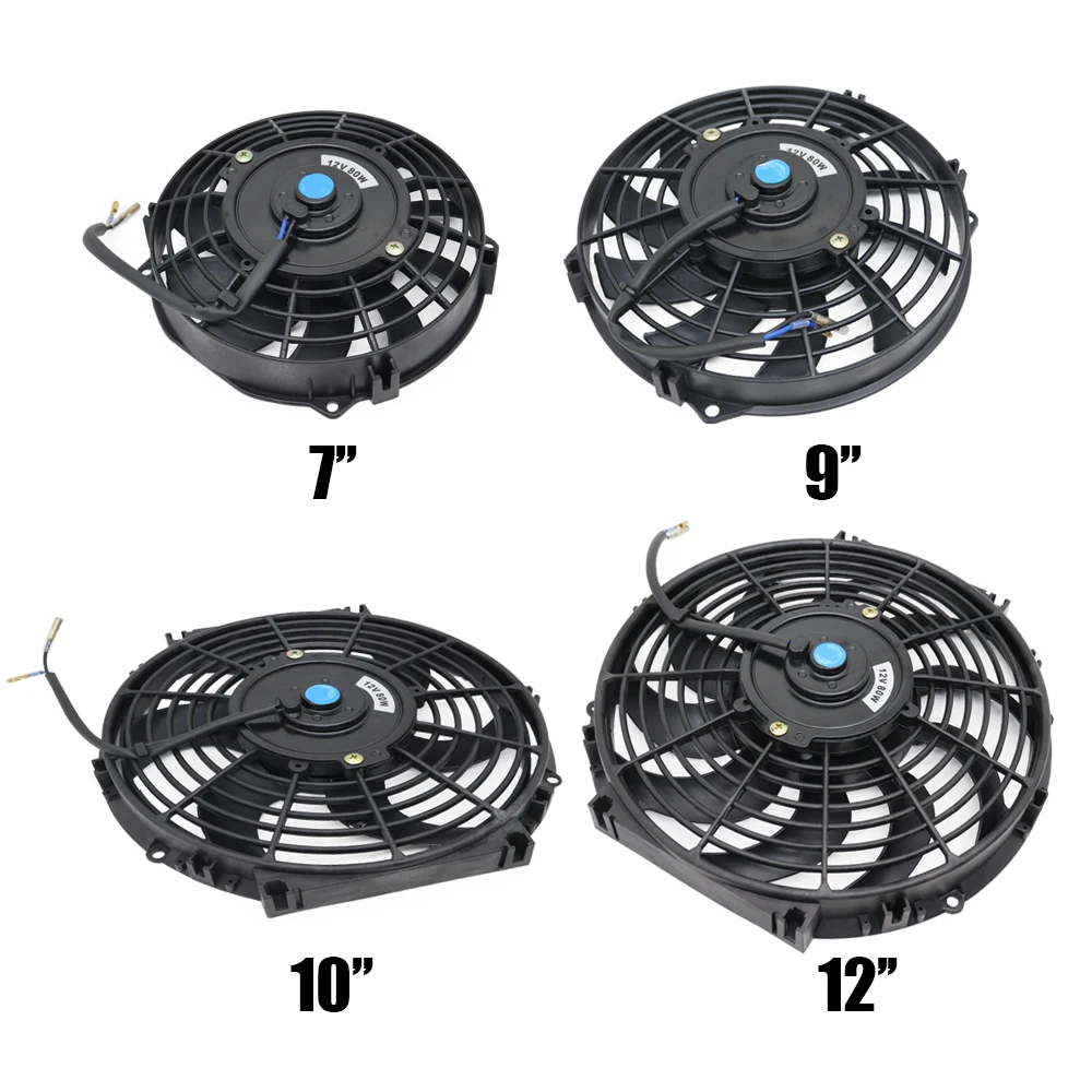 Ventilador Radiador Elétrico 12V 80W 7" 9" 10" ou 12" Reversível - Imagem 2