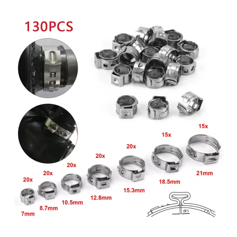 Kit Abraçadeiras Inox Orelha Stepless com Alicate - Imagem 2
