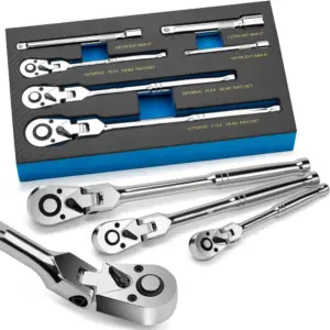 conjunto chave catraca cabeça flexível 72 dentes