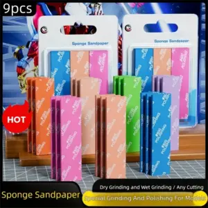 conjunto de lixas e esponjas para polimento