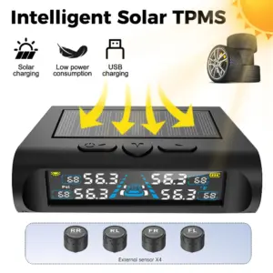 monitor de pressão pneus tpms solar externo