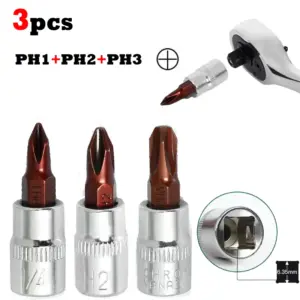 kit soquetes phillips 1/4 polegada