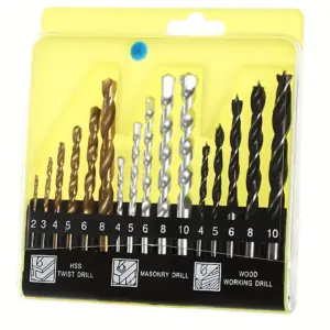 conjunto de brocas madeira metal concreto