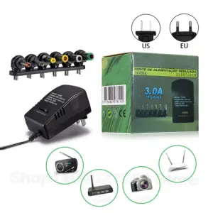 adaptador de energia ajustável 3v 5v 6v 9v 12v 3a