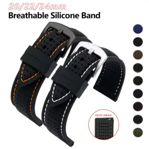 pulseira de relógio silicone 20mm 22mm 24mm