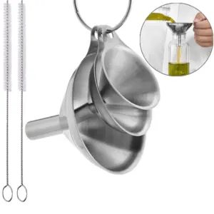 conjunto funis aço inoxidável