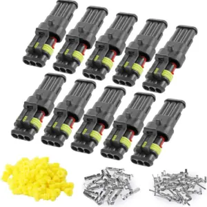kit conector automotivo 3 pinos à prova d'água