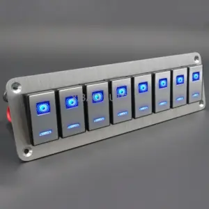 painel de interruptor gangue 8 12V 24V