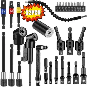 Kit Extensões Flexíveis e Adaptador 105° para Furadeira e Parafusadeira