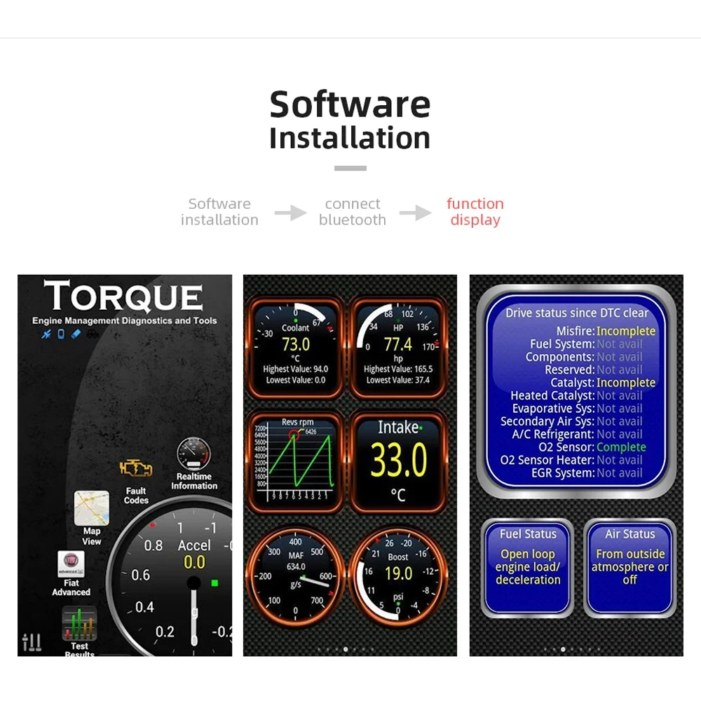 Scanner automotivo OBD2 Bluetooth ELM327 v2.1 para Android - Imagem 3