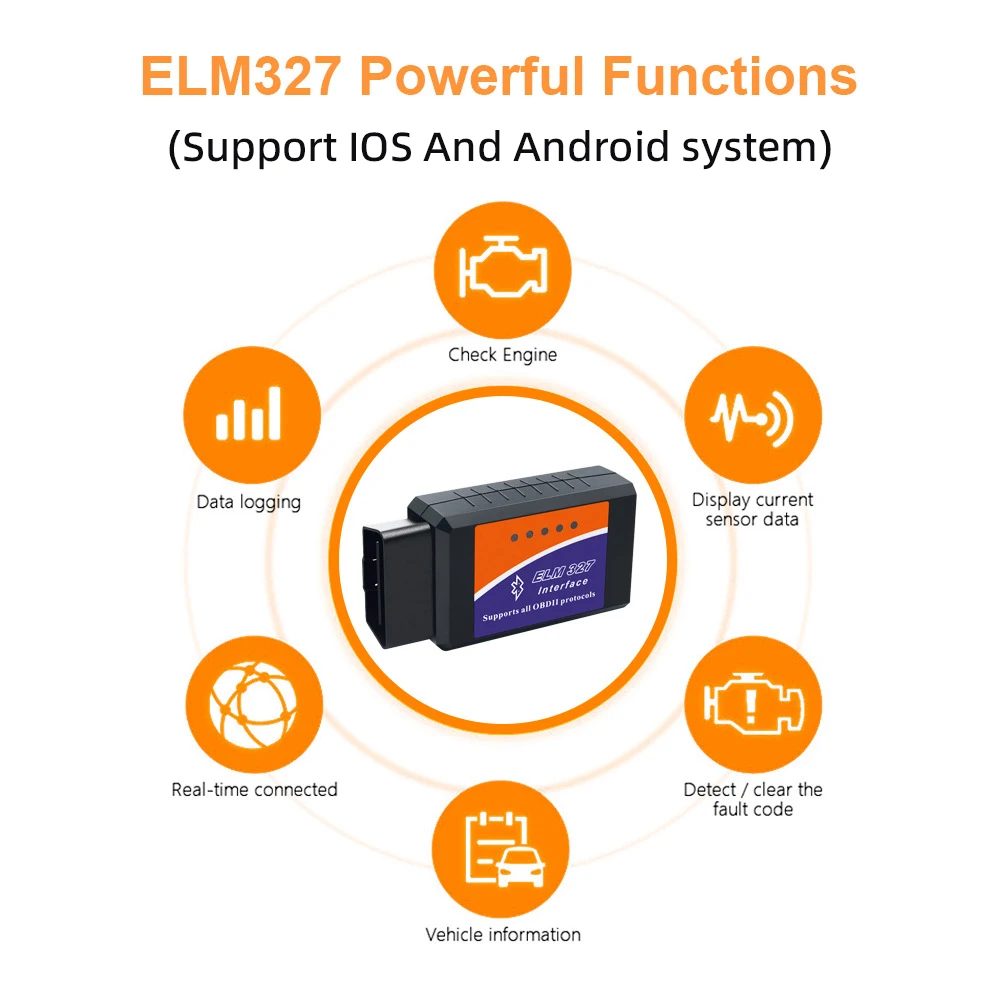 Scanner OBD2 ELM327 Bluetooth/WiFi para Android/iOS - Imagem 3