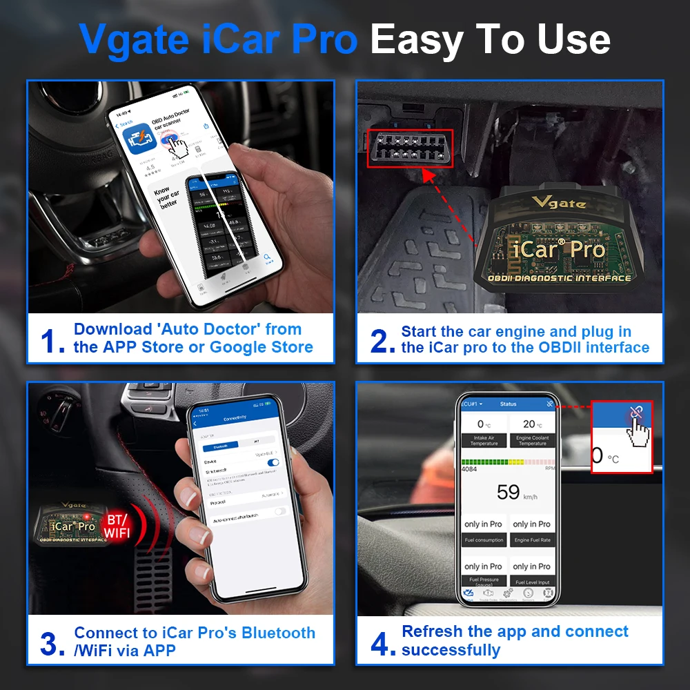 Scanner Automotivo Vgate iCar Pro ELM327 V2.3 OBD2 Bluetooth/WIFI - Imagem 5