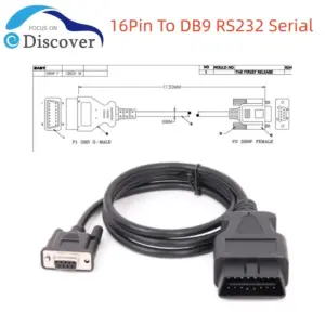 cabo adaptador obd2 16 pinos db9 rs232