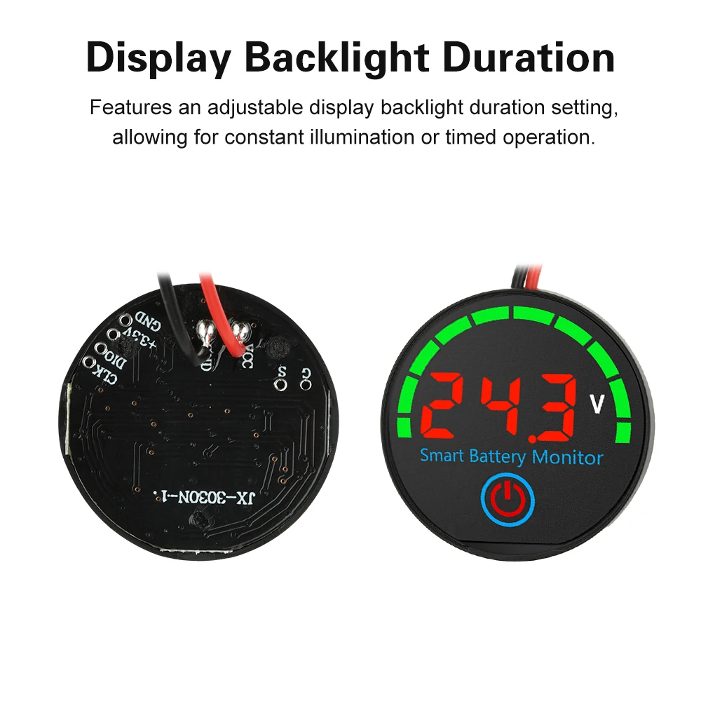 Indicador Bateria DC 7-55V com Tensão e Nível de Energia - Imagem 5