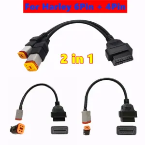 cabo adaptador obd2 harley davidson 6 pinos