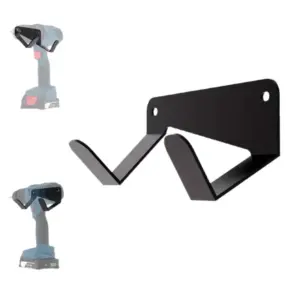 rack de metal para ferramentas montado na parede