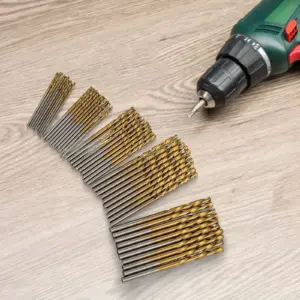 Kit 50 Brocas HSS Revestidas Ouro para Metal Madeira 1mm a 3mm