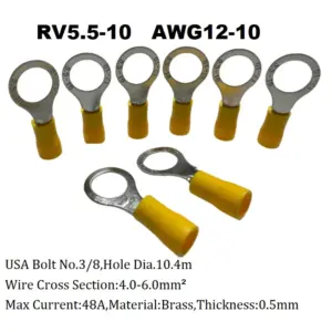 Terminal Anel Isolado RV5.5-10 AWG 12-10 M10 4-6mm²