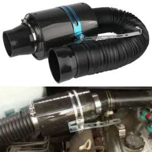 kit intake universal 76mm fibra de carbono