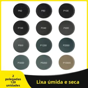 kit discos lixa 2 polegadas hook loop