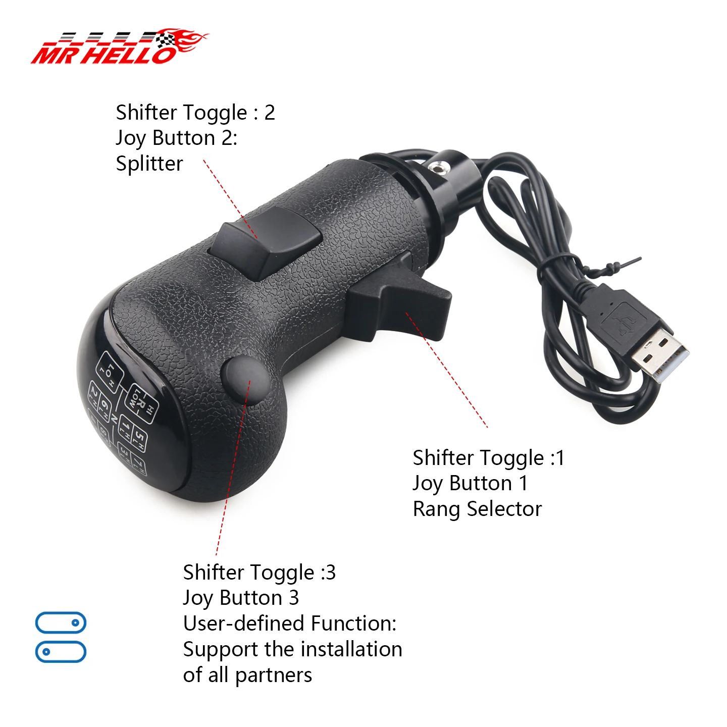 Botão de Câmbio USB para Logitech G29 G27 G25 G920 e Thrustmaster TH8A - Imagem 6