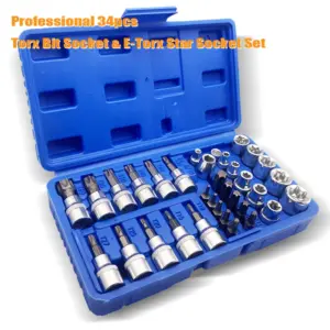 jogo de soquetes torx e-torx 34 peças