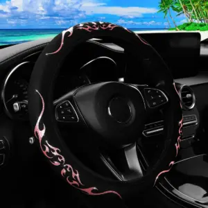 capa de volante tecido chamas 14.5 polegadas