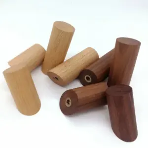 kit 4 ganchos de parede madeira