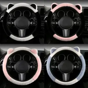capa de volante pelúcia orelhas de gato