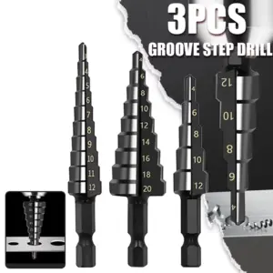 conjunto brocas escalonadas haste hexagonal