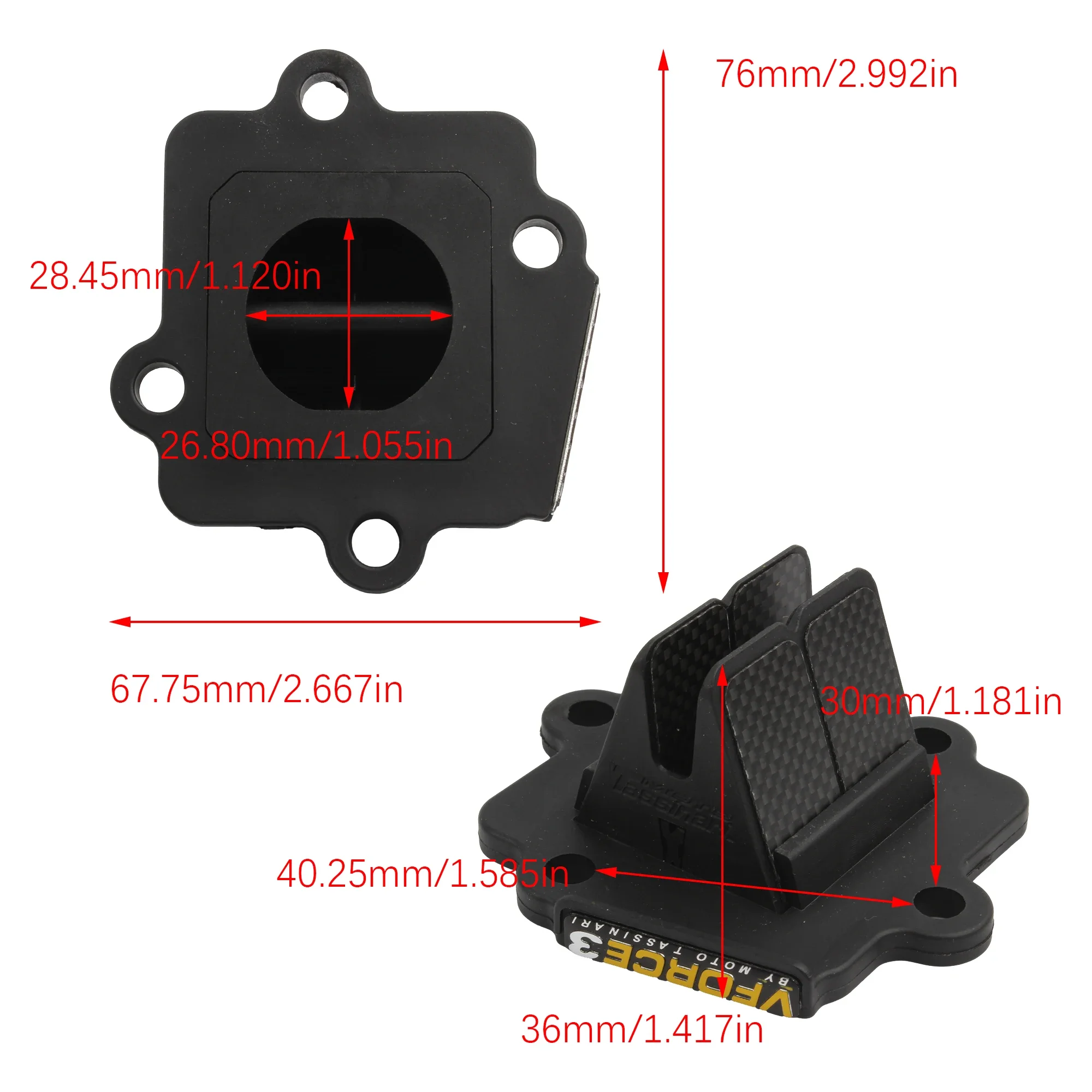 Válvula de Palheta de Fibra de Carbono VForce3 para Motocicleta - Imagem 3