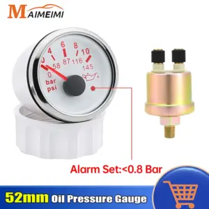 manômetro pressão óleo 52mm 12v 24v