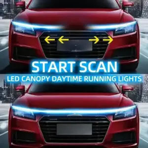 luz diurna led flexível capô carro 12v