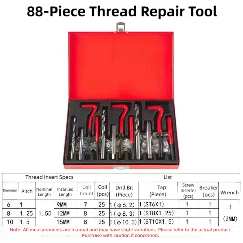 Kit Reparo de Rosca Métrica TINSOL M5 M6 M8 M10 M12 131 Peças - Imagem 6