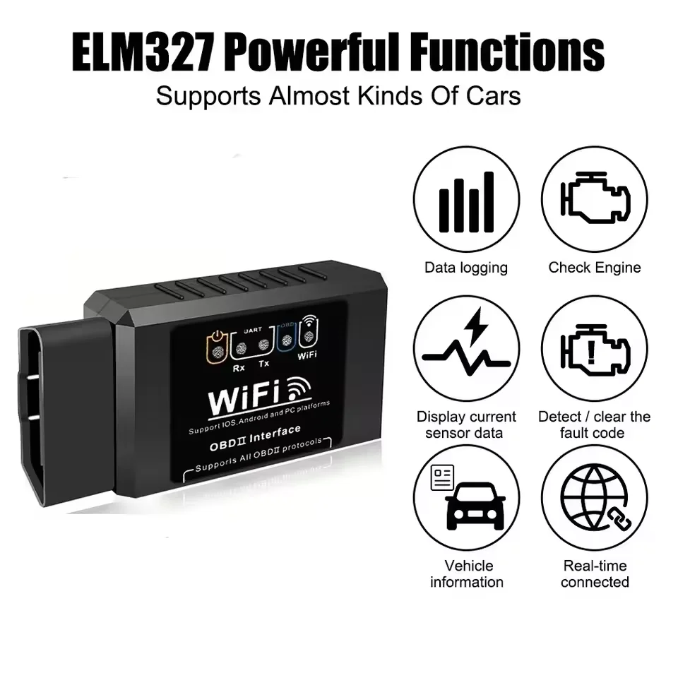 Scanner OBD2 ELM327 WiFi V1.5 para Android iOS PC - Imagem 2