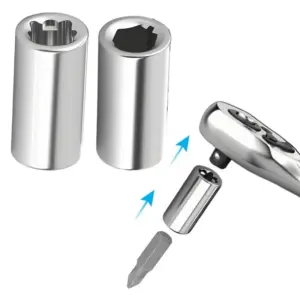 adaptador conversor 1/4 ponta quadrada soquete sextavado