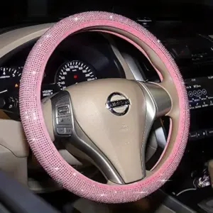 capa de volante diamante rosa
