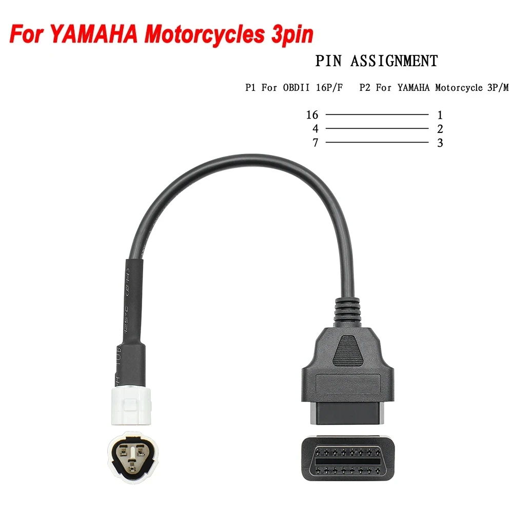 Cabo Adaptador OBD2 ELM327 3, 4 e 6 Pinos para Motos Honda e Yamaha - Imagem 4