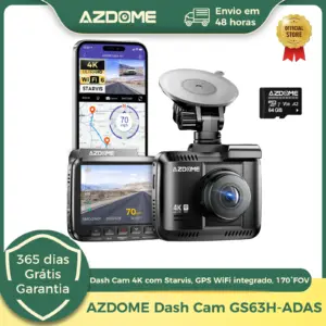 câmera veicular azdome gs63h 4k