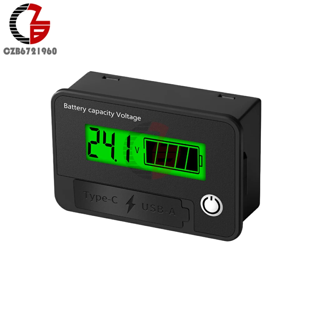 Voltímetro Digital LCD 8-30V com USB e Type-C - Imagem 6