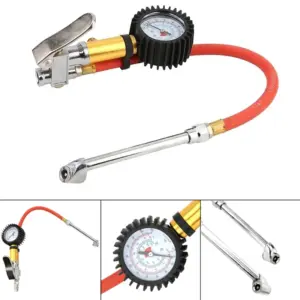 inflador de pneus com manômetro 0-220 psi