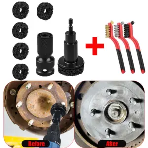 Kit Limpeza Cubos Roda Ferrugem Escovas Arame