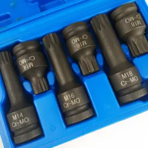 kit 6 soquetes estriados m14 m16 m18