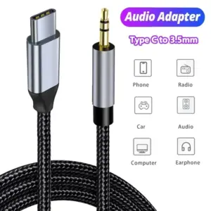 cabo adaptador usb-c p2 3.5mm automotivo
