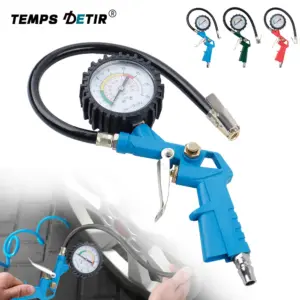 Manômetro Calibrador de Pneus 220 PSI Mangueira Borracha