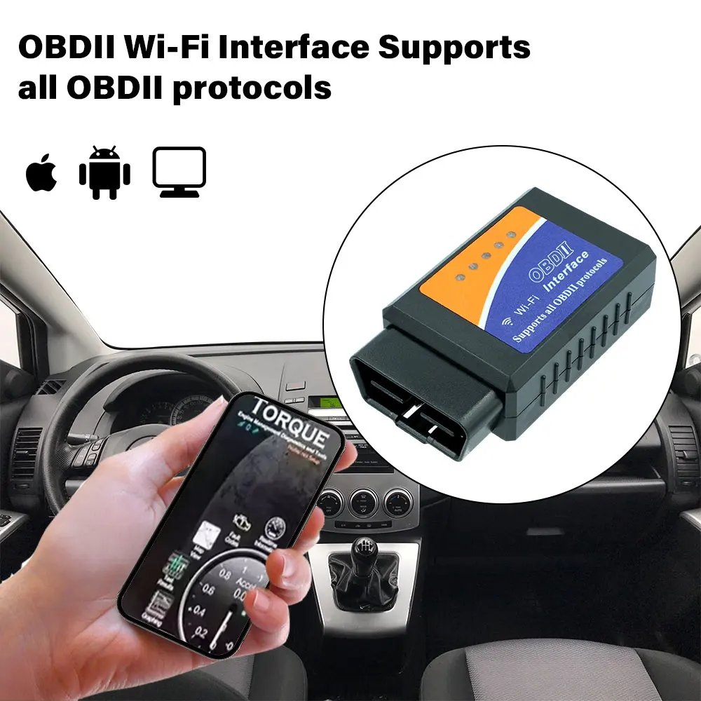 Scanner OBD2 Bluetooth ELM327 V1.5 para Android iOS - Imagem 2